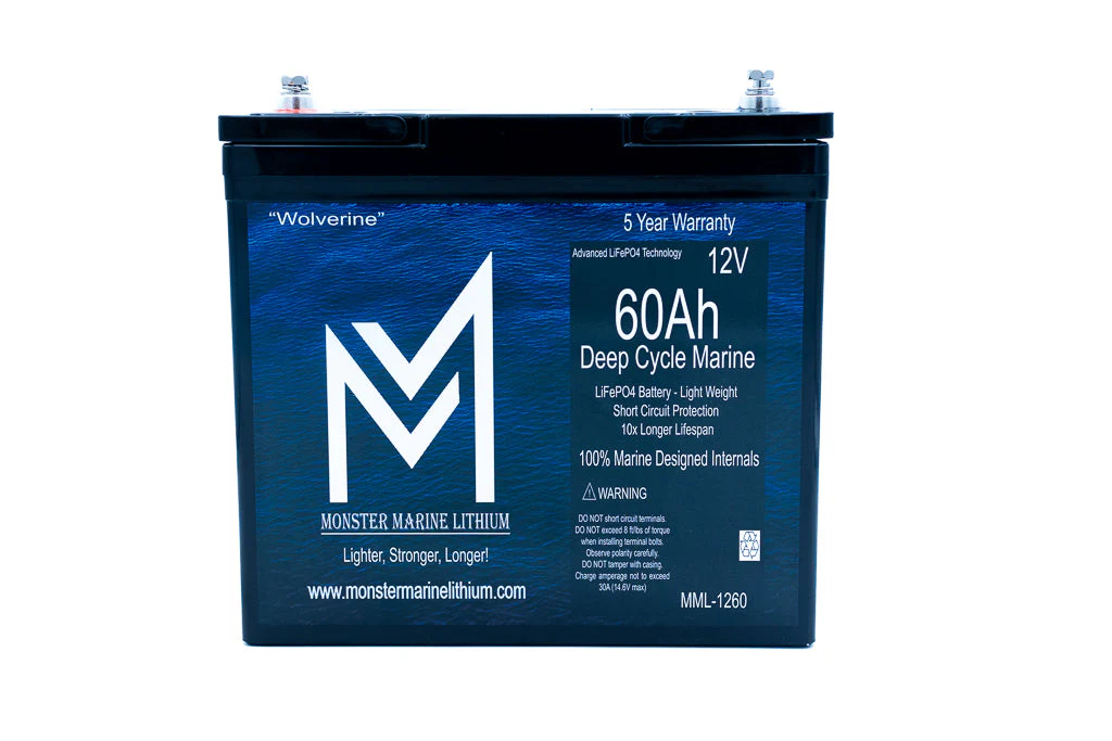 12v 60Ah Deep Cycle Lithium Marine Battery "Wolverine" - MML-1260 - Image 2