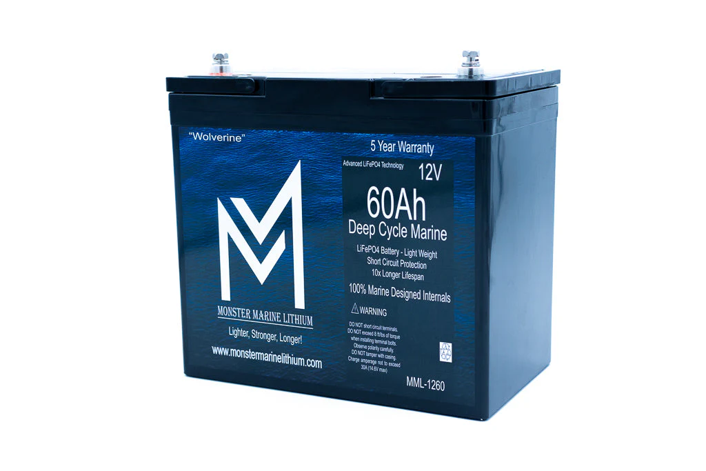 12v 60Ah Deep Cycle Lithium Marine Battery "Wolverine" - MML-1260 - Image 3