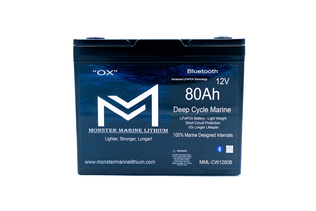 12v 80Ah Bluetooth Deep Cycle Lithium Marine Battery - Image 2
