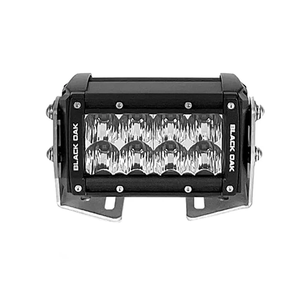 Black Oak Pro Series 3.0 Double Row 4" LED Light Bar - Flood Optics - Black Housing [4F-D5OS] - Image 3
