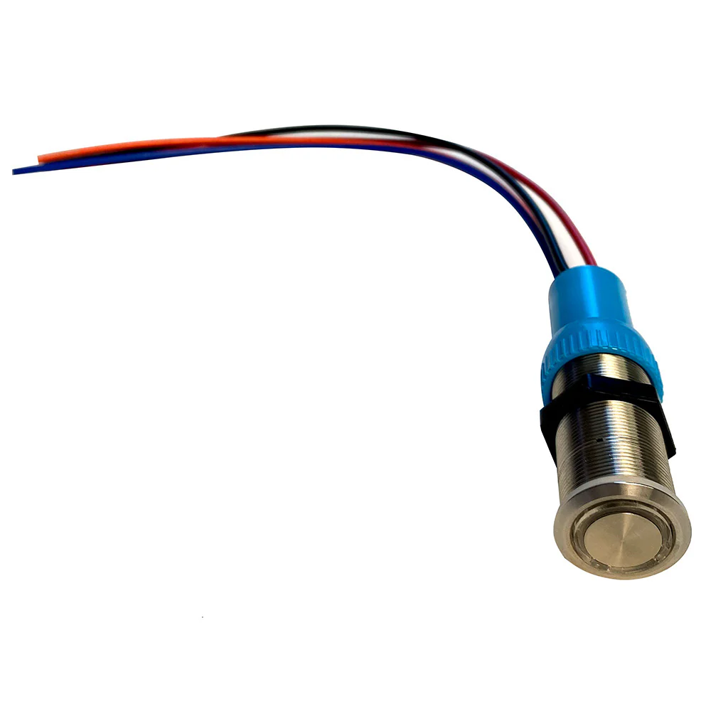 Bluewater 22mm Push Button Switch - Off/(On) Momentary Contact - Blue/Red LED - 4' Lead [9059-2113-4] - Image 2
