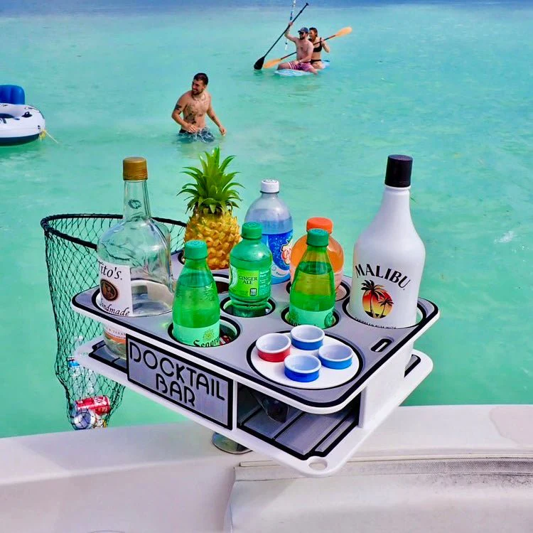 Docktail Boat Table Caddy with Adjustable Rod Holder Mount - Image 24