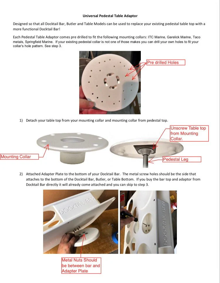 Docktail Butler Pedestal Table Top Replacement - Image 26