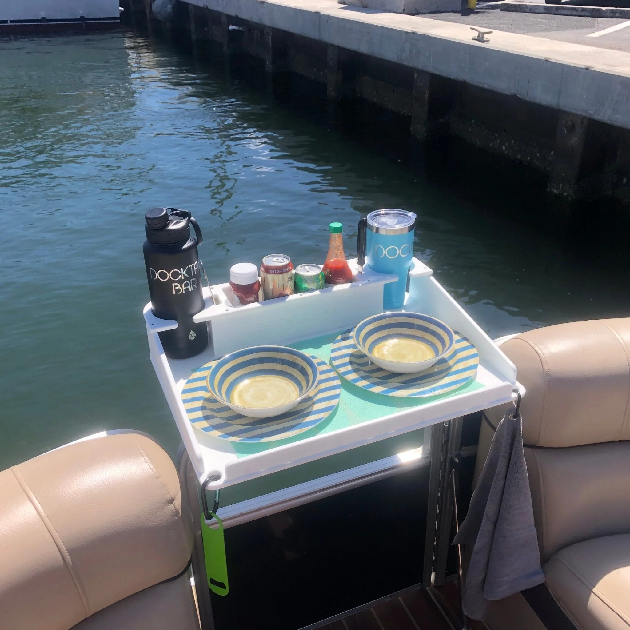 Docktail Utility Table with Pontoon Rail Mount - Image 11