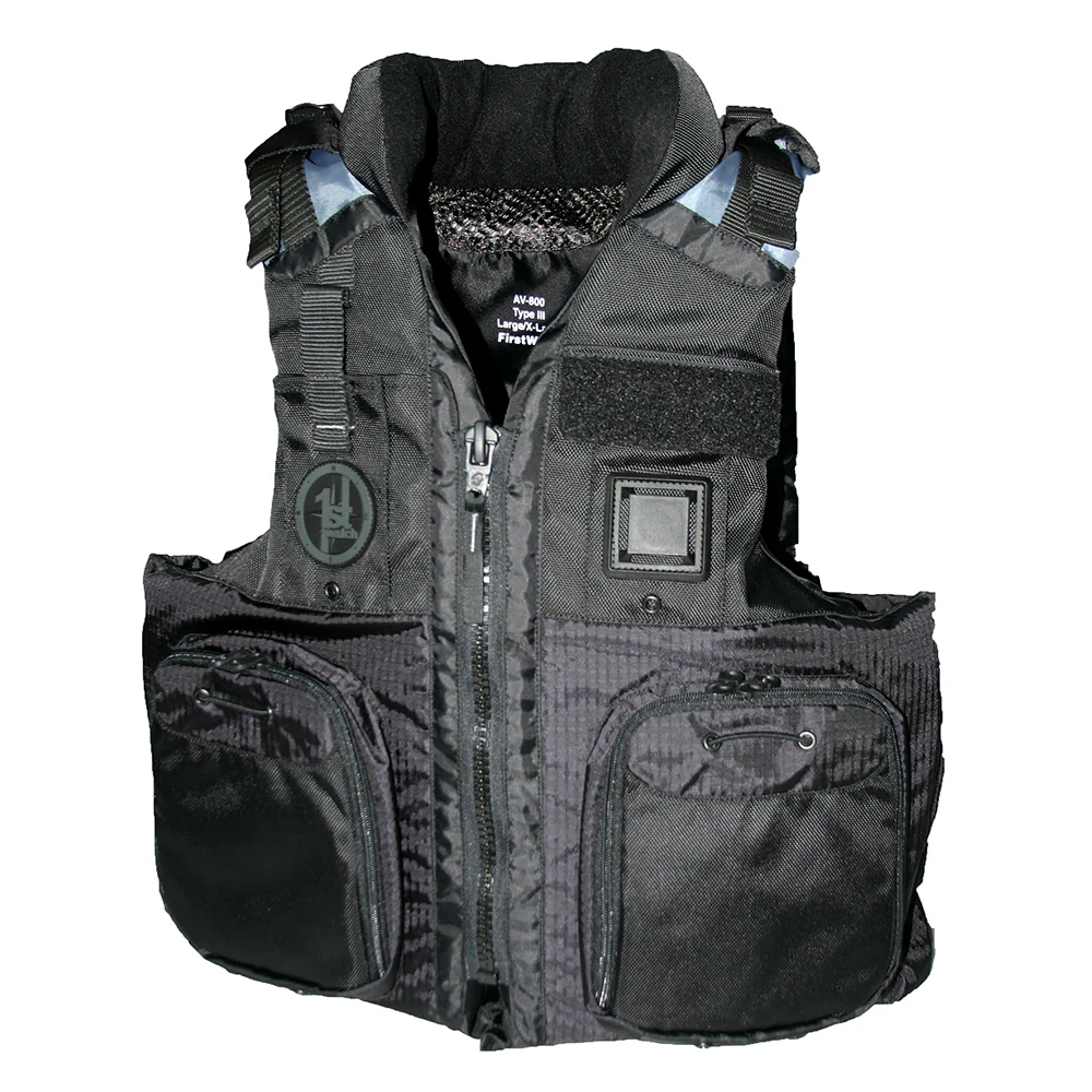First Watch AV-800 Four Pocket Flotation Vest - Black - Large to XL  [AV-800-BK-L/XL]