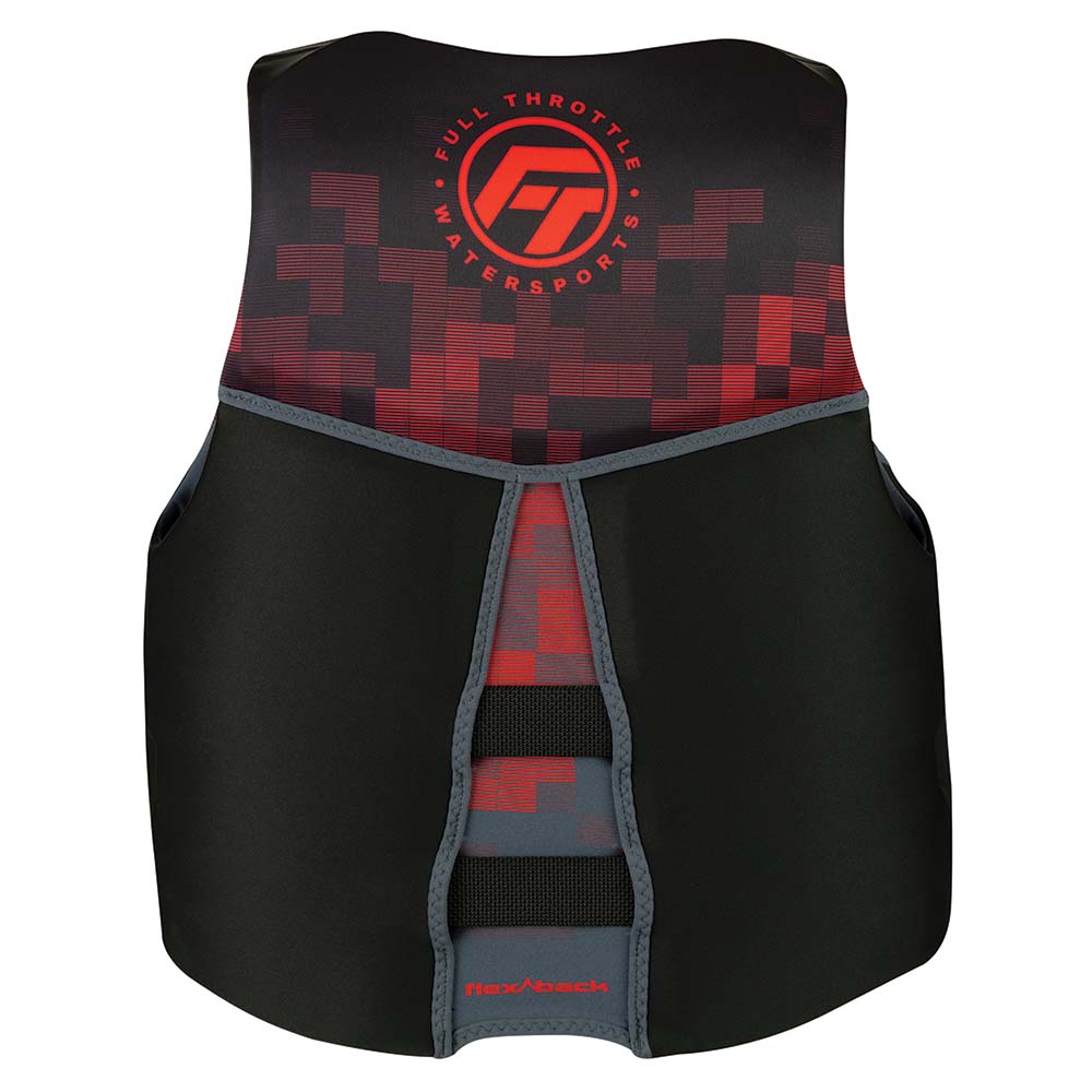 Full Throttle Mens Rapid-Dry Flex-Back Life Jacket - S - Black/Red [142500-100-020-22] - Image 2