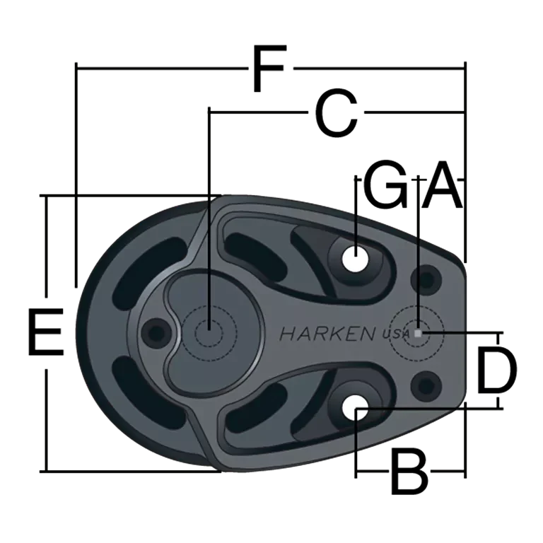 Harken 125mm Aluminum Footblock - Image 3
