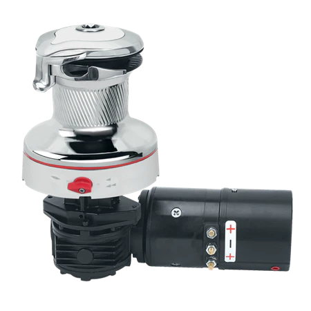 Harken #40 Electric Self-Tailing Rewind Radial Winch Reverse Speed - Chrome with White Trim