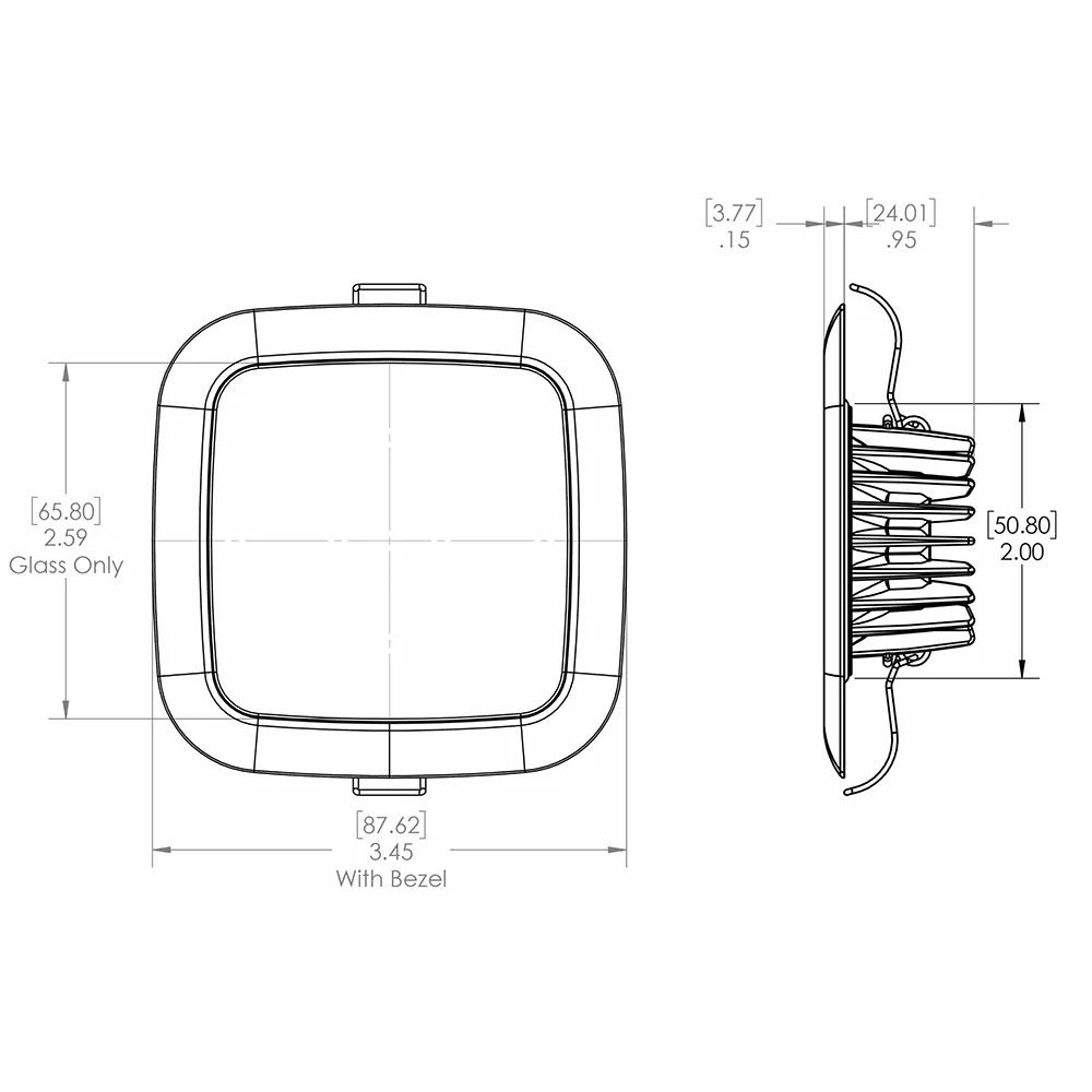 Lumitec Square Mirage Down Light - White Dimming, Red/Blue Non-Dimming - Polished Bezel [116118] - Image 3