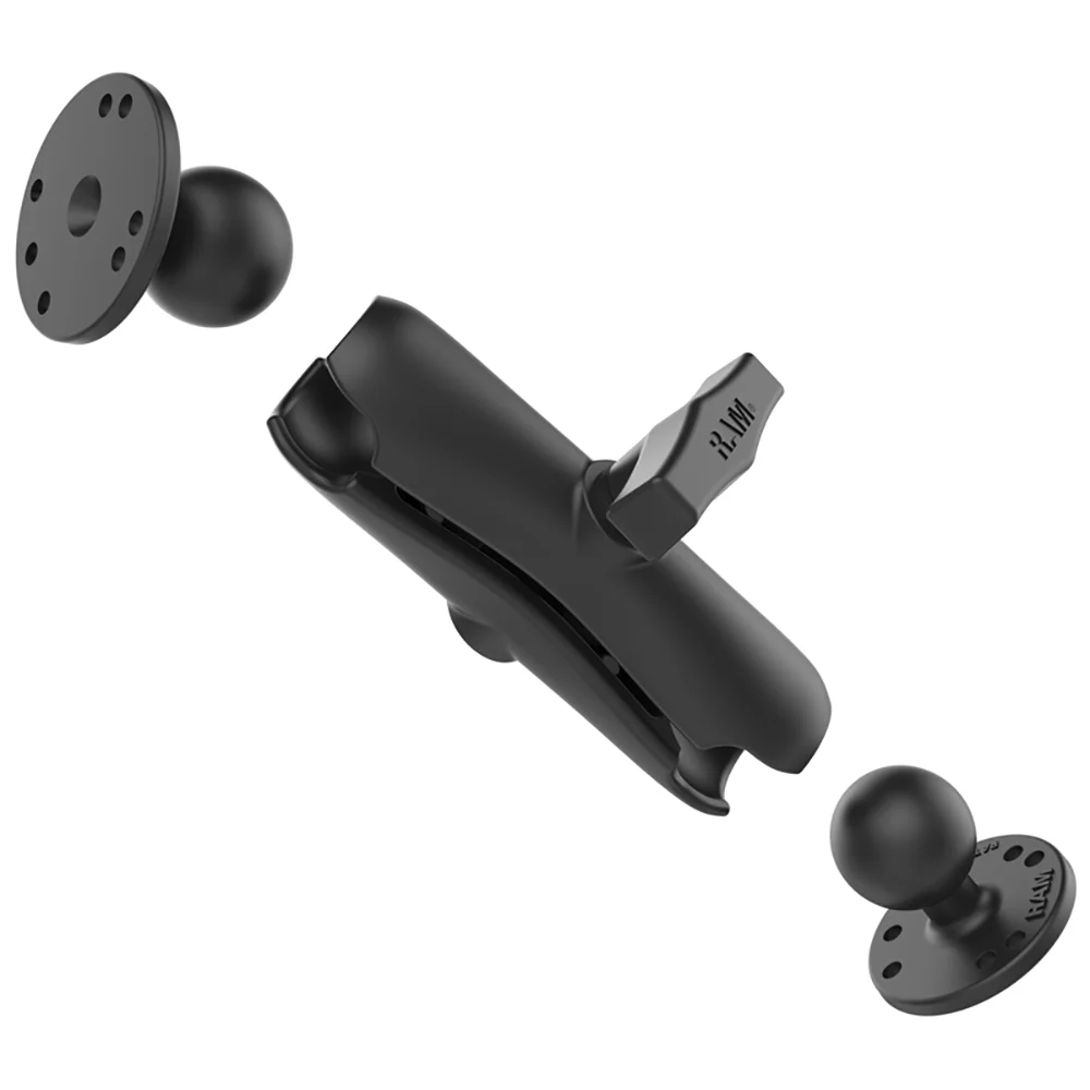 RAM Mount 1.5" Ball Double Socket Arm w/2 2.5" Round Bases - AMPs Pattern [RAM-101U] - Image 2