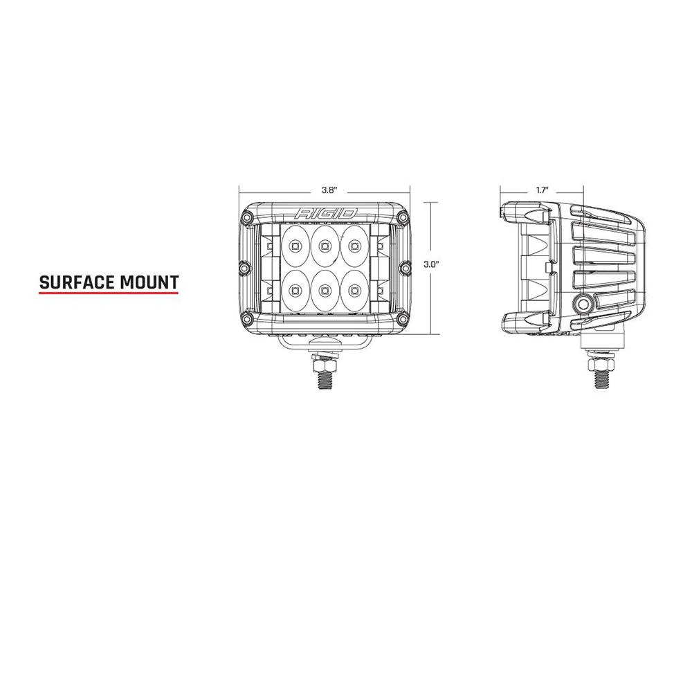 RIGID Industries D-SS Series PRO Spot Surface Mount- Black [261213] - Image 2