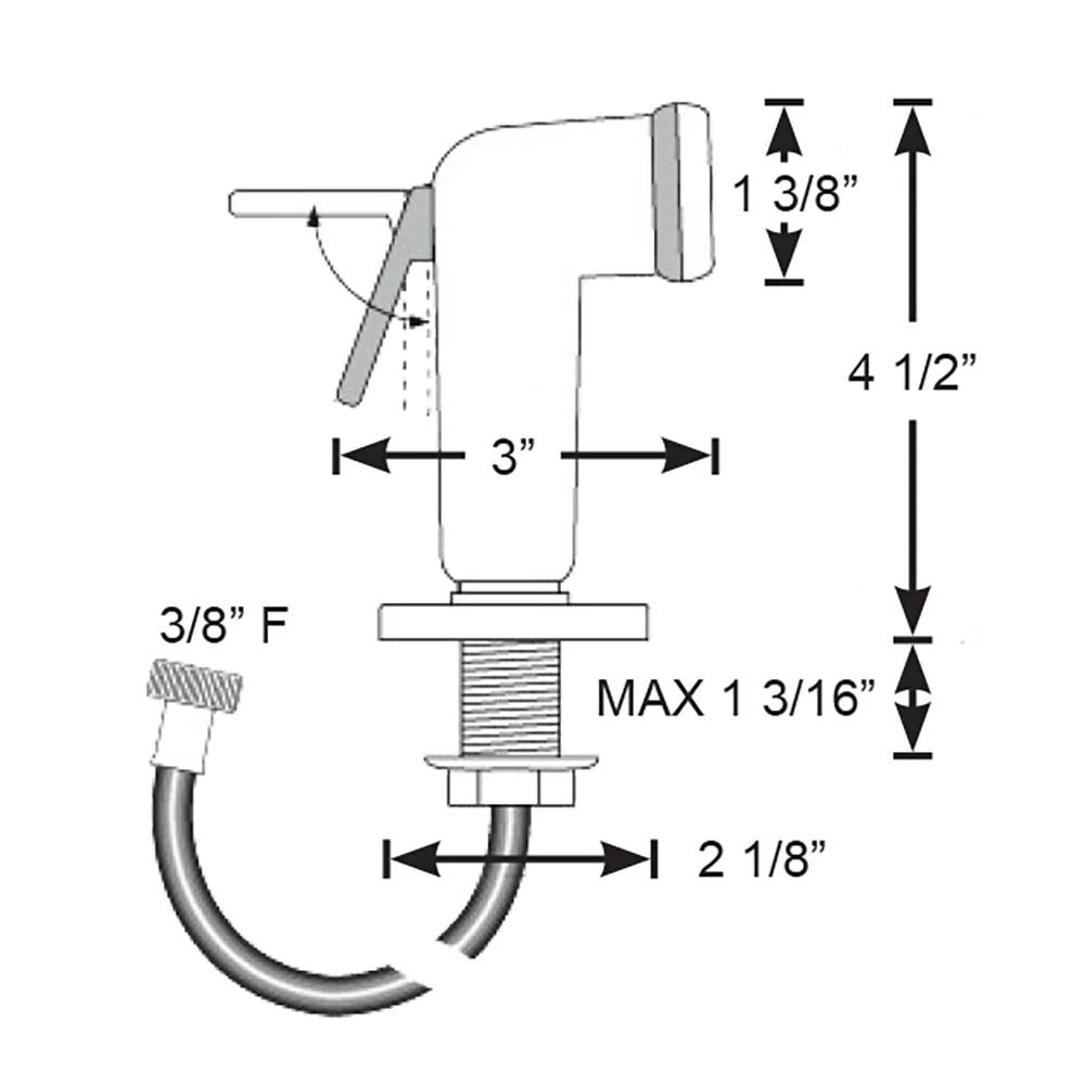 Scandvik Straight Handle Pull Out Sprayer - White w/6 Hose [10196P] - Image 2