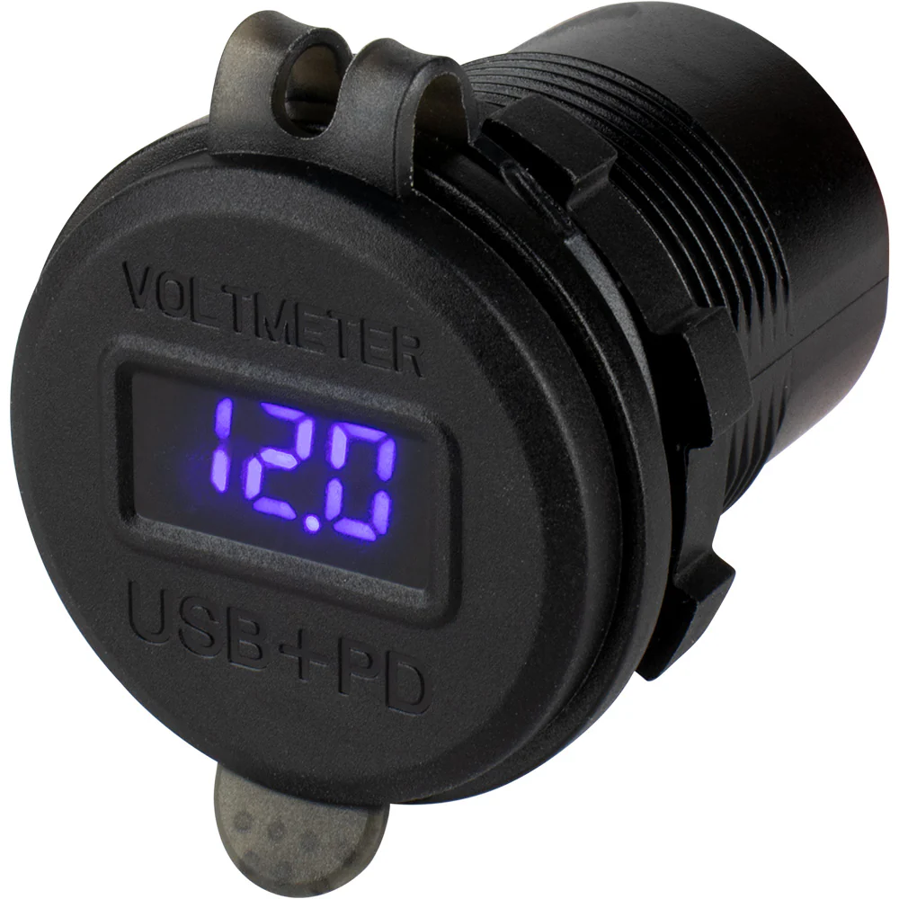 Sea-Dog Round USB  USB-C Power Socket w/Hidden Voltmeter [426518-1] - Image 2
