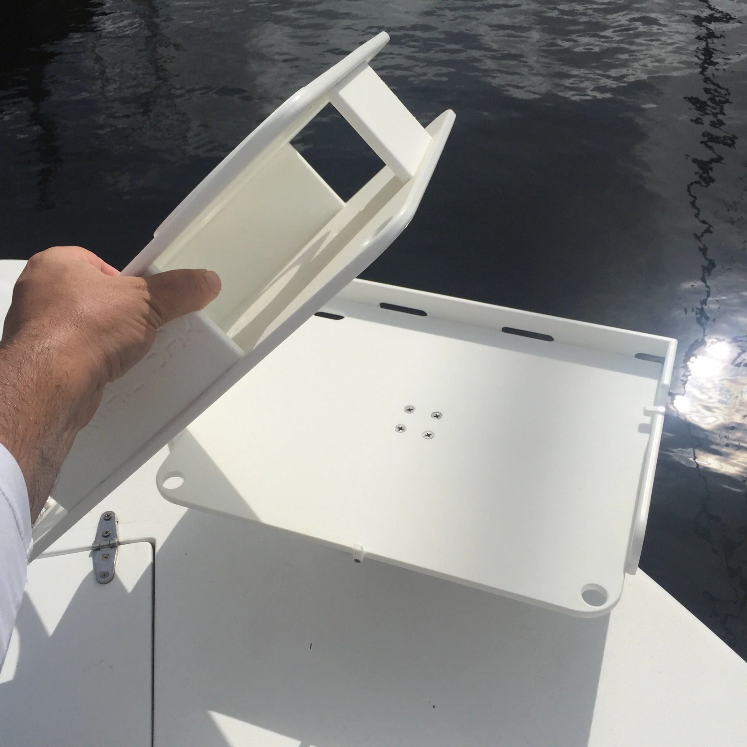 Docktail Boat Table Caddy & Bait Table with Rod Holder Mount - Image 2
