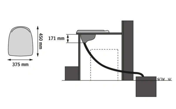 Urine Separating Set Privy with Regular Seat Blue Bowl - Image 3