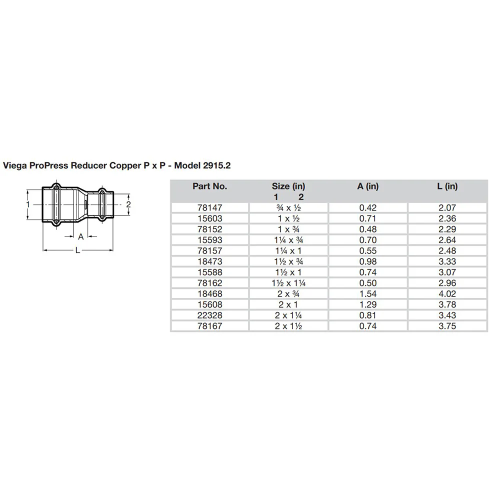Viega ProPress 1" x 3/4" Copper Reducer - Double Press Connection - Smart Connect Technology [78152] - Image 2