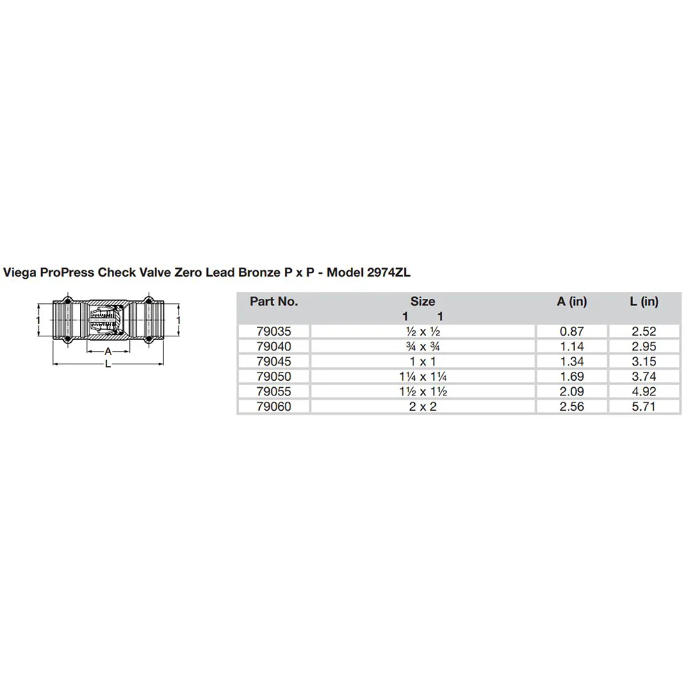 Viega ProPress 3/4" Zero Lead Check Valve - Double Press Connection - Smart Connect Technology [79040] - Image 2