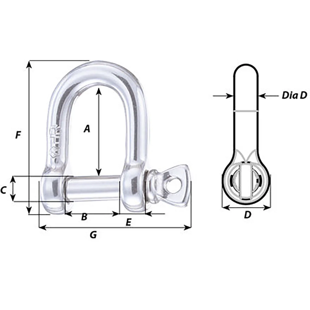 Wichard HR D Shackle - Diameter 15/64" [11204W] - Image 2