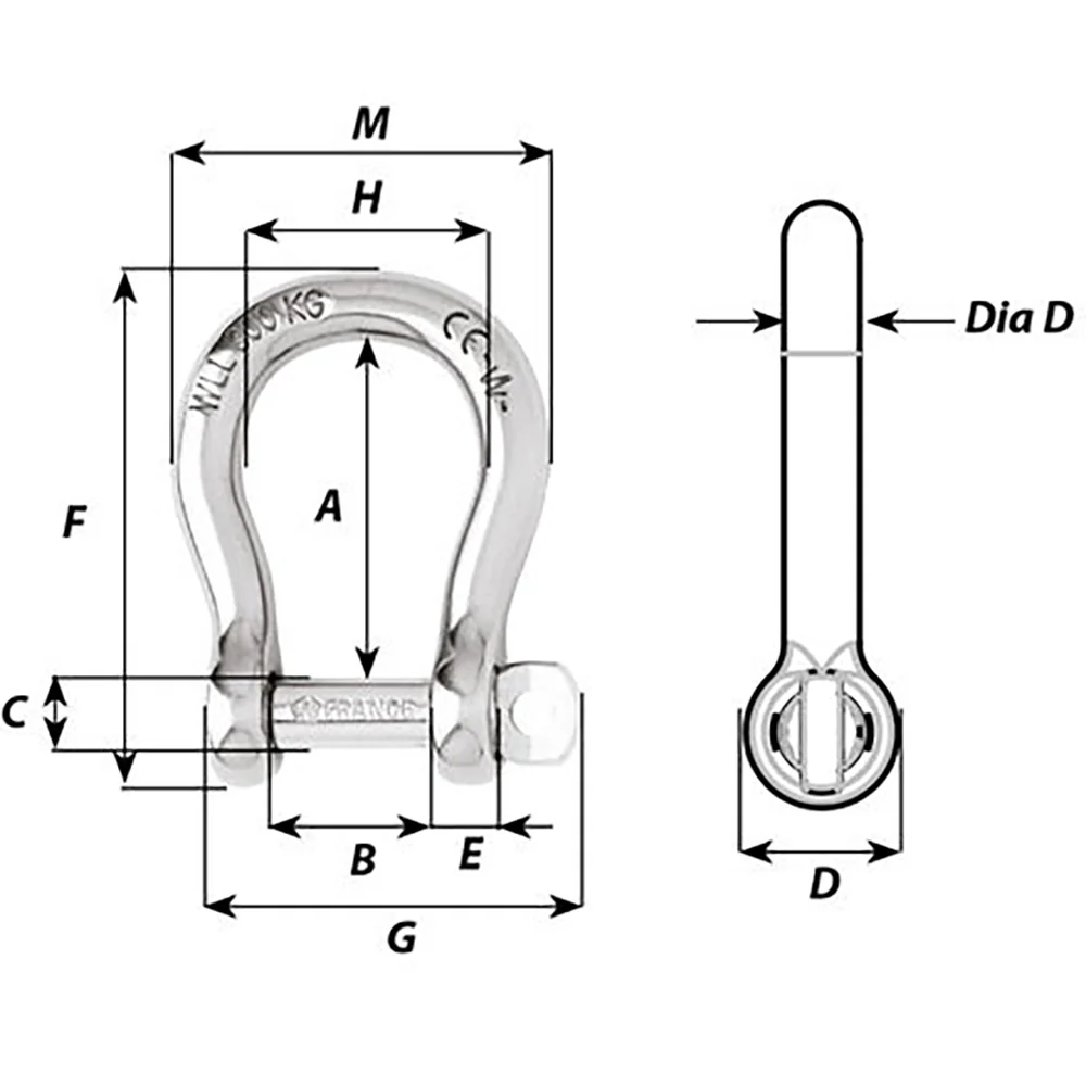 Wichard Not Self-Locking Bow Shackle - 20mm Diameter - 25/32" [1248W] - Image 2