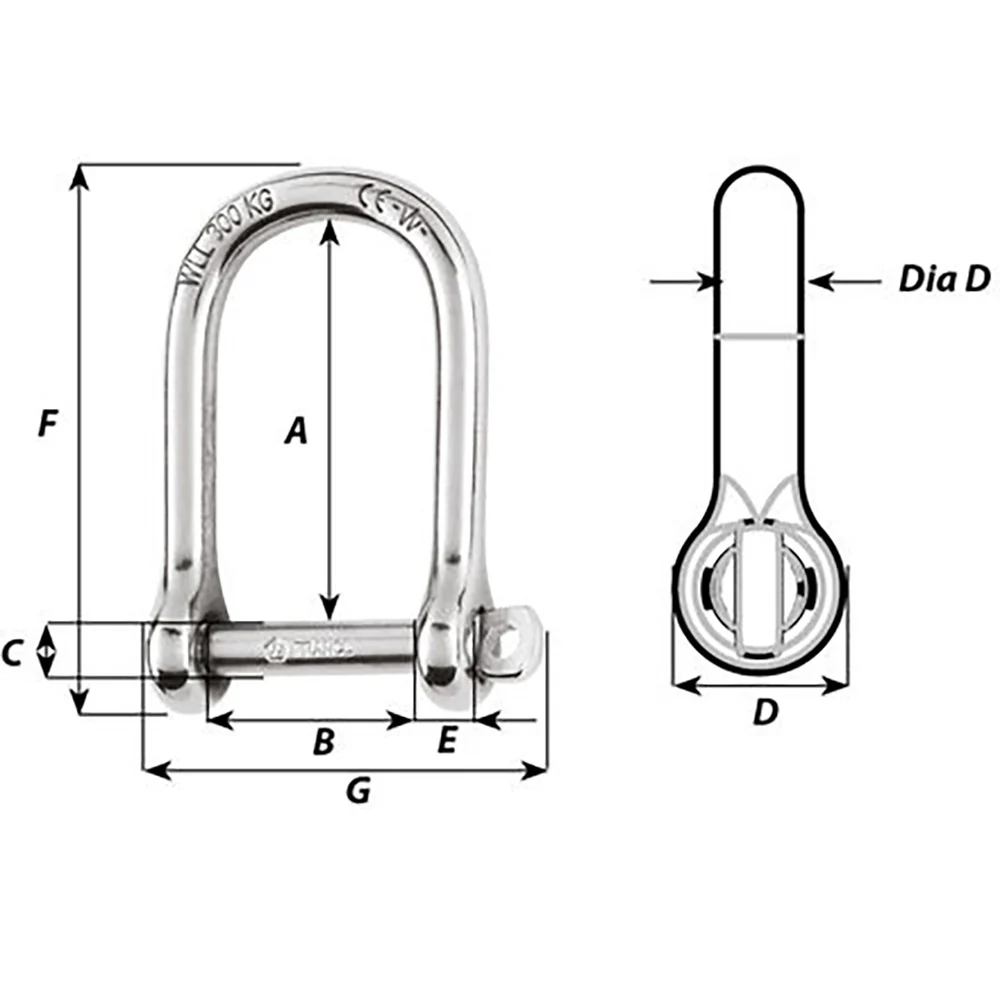 Wichard Self-Locking Large Opening Shackle - 8mm Diameter - 5/16" [1264W] - Image 2